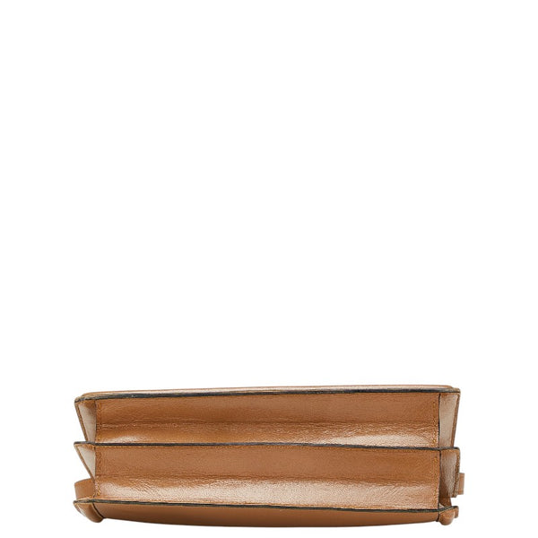 サンローラン パイソン型押し ワンショルダーバッグ ブラウン レザー レディース SAINT LAURENT 【中古】
