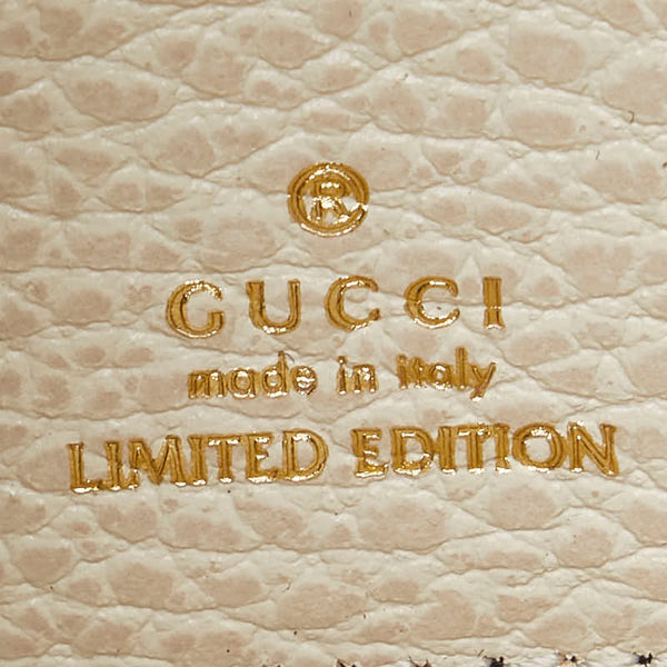 グッチ GGスプリーム GGマーモント 二つ折り財布 598587 ベージュ ホワイト PVC レザー レディース GUCCI 【中古】