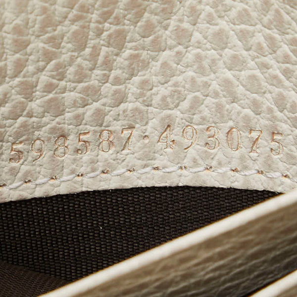 グッチ GGスプリーム GGマーモント 二つ折り財布 598587 ベージュ ホワイト PVC レザー レディース GUCCI 【中古】