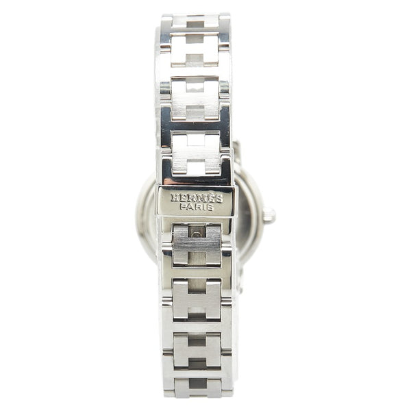 エルメス クリッパー 腕時計 CL4.210 クオーツ オレンジ文字盤 ステンレススチール レディース HERMES 【中古】