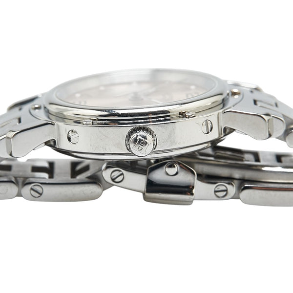 エルメス クリッパー 腕時計 CL4.210 クオーツ オレンジ文字盤 ステンレススチール レディース HERMES 【中古】