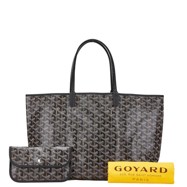 ゴヤール サンルイPM トートバッグ ブラック PVC レザー レディース GOYARD 【中古】