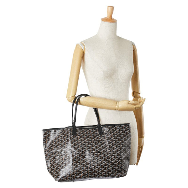 ゴヤール サンルイPM トートバッグ ブラック PVC レザー レディース GOYARD 【中古】