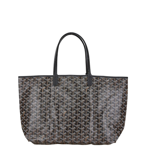 ゴヤール サンルイPM トートバッグ ブラック PVC レザー レディース GOYARD 【中古】