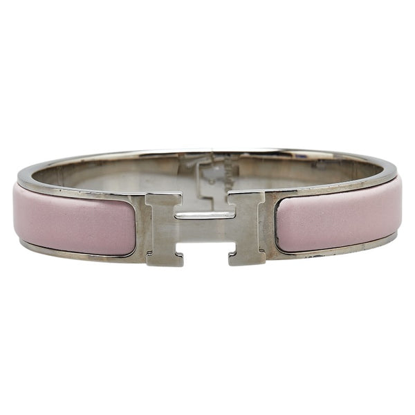 エルメス クリックH PM ブレスレット シルバー ピンク メタル レディース HERMES 【中古】