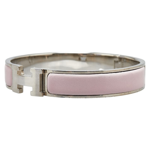 エルメス クリックH PM ブレスレット シルバー ピンク メタル レディース HERMES 【中古】
