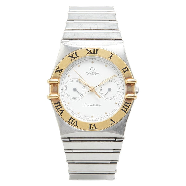 オメガ コンステレーション 腕時計 クオーツ ホワイト文字盤 ステンレススチール イエローゴールド メンズ OMEGA 【中古】