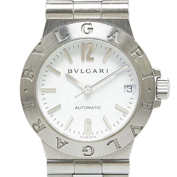 ブルガリ ディアゴノ 腕時計 LCV29S 自動巻き ホワイト文字盤 ステンレススチール レディース BVLGARI 【中古】