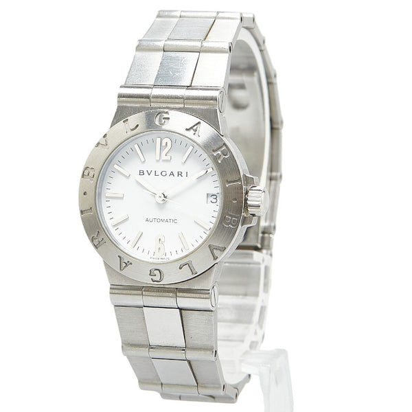 ブルガリ ディアゴノ 腕時計 LCV29S 自動巻き ホワイト文字盤 ステンレススチール レディース BVLGARI 【中古】