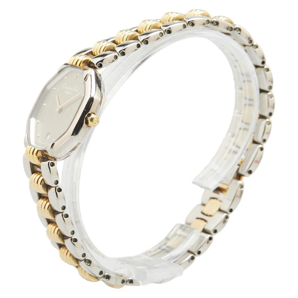 ディオール オクタゴン 腕時計 D48 203 クオーツ グレー文字盤 ステンレススチール メッキ レディース Dior 【中古】