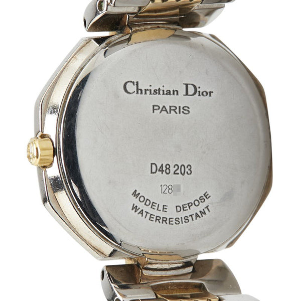 ディオール オクタゴン 腕時計 D48 203 クオーツ グレー文字盤 ステンレススチール メッキ レディース Dior 【中古】