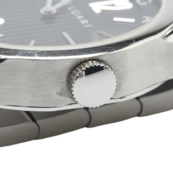 ブルガリ ソロテンポ 腕時計 ST37S クオーツ ブラック文字盤 ステンレススチール メンズ BVLGARI 【中古】
