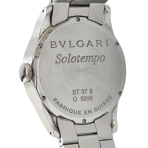 ブルガリ ソロテンポ 腕時計 ST37S クオーツ ブラック文字盤 ステンレススチール メンズ BVLGARI 【中古】