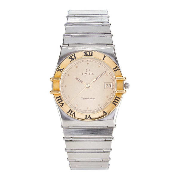 オメガ コンステレーション 腕時計 クオーツ ゴールド文字盤 ステンレススチール メンズ OMEGA 【中古】
