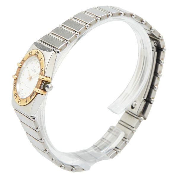 オメガ コンステレーション 腕時計 クオーツ ホワイト文字盤 ステンレススチール イエローゴールド レディース OMEGA 【中古】