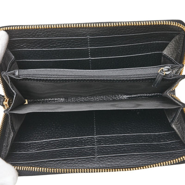 グッチ GGスプリーム ダブルG バイカラー 長財布 ラウンドファスナー 456117 ベージュ ブラック PVC レザー レディース GUCCI 【中古】