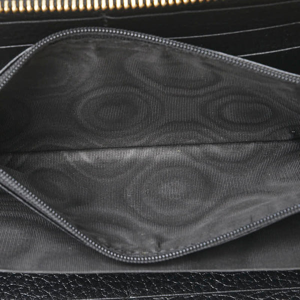 グッチ GGスプリーム ダブルG バイカラー 長財布 ラウンドファスナー 456117 ベージュ ブラック PVC レザー レディース GUCCI 【中古】