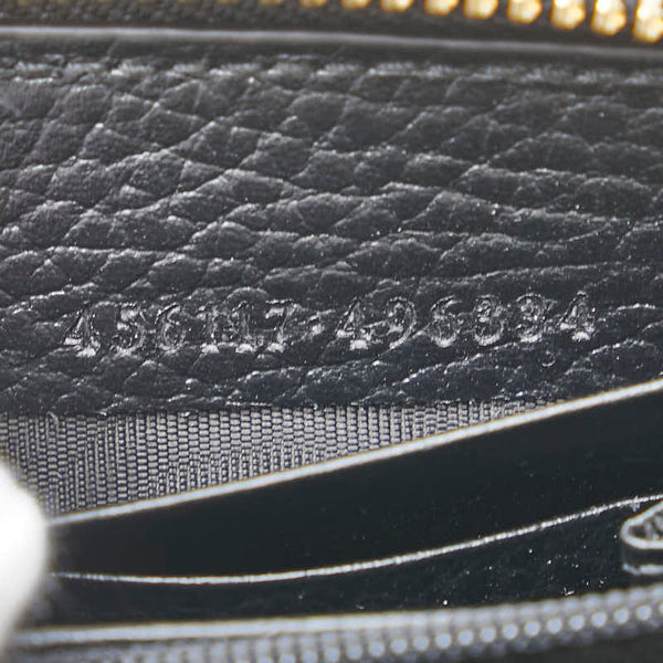 グッチ GGスプリーム ダブルG バイカラー 長財布 ラウンドファスナー 456117 ベージュ ブラック PVC レザー レディース GUCCI 【中古】