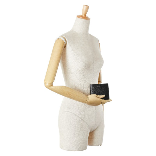 サンローラン 二つ折り財布 396303 ブラック レザー メンズ SAINT LAURENT 【中古】