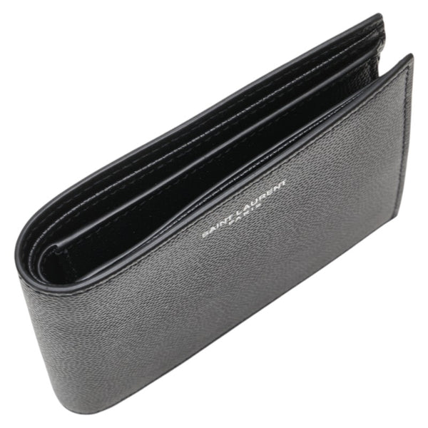 サンローラン 二つ折り財布 396303 ブラック レザー メンズ SAINT LAURENT 【中古】