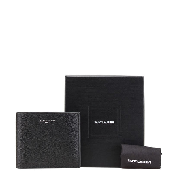 サンローラン 二つ折り財布 396303 ブラック レザー メンズ SAINT LAURENT 【中古】