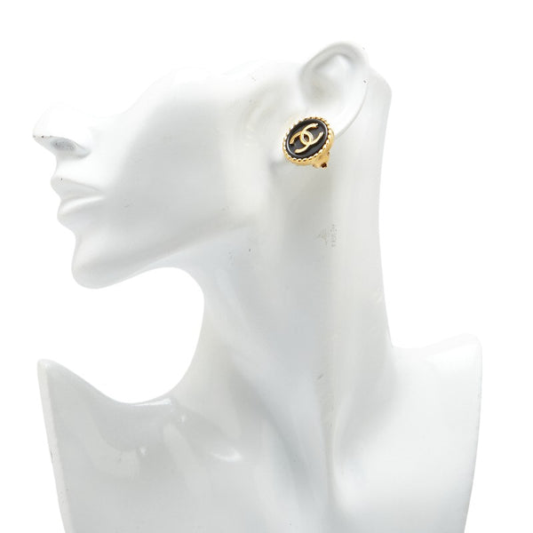 シャネル ココマーク イヤリング ゴールド ブラック メッキ プラスチック レディース CHANEL 【中古】