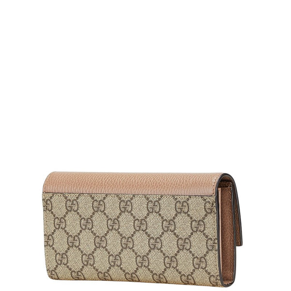グッチ GGスプリーム GGマーモント 長財布 コンチネンタルウォレット 456116 ベージュ PVC レザー レディース GUCCI 【中古】