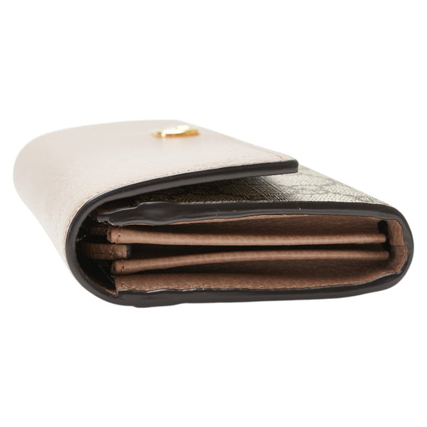 グッチ GGスプリーム GGマーモント 長財布 コンチネンタルウォレット 456116 ベージュ PVC レザー レディース GUCCI 【中古】