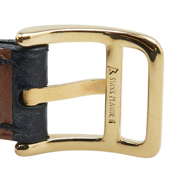 エルメス ケリーウォッチ 腕時計 クオーツ ゴールド文字盤 ステンレススチール レザー レディース HERMES 【中古】