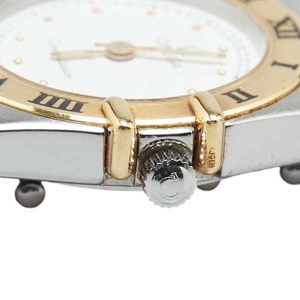 オメガ コンステレーション 腕時計 クオーツ ホワイト文字盤 ステンレススチール イエローゴールド レディース OMEGA 【中古】