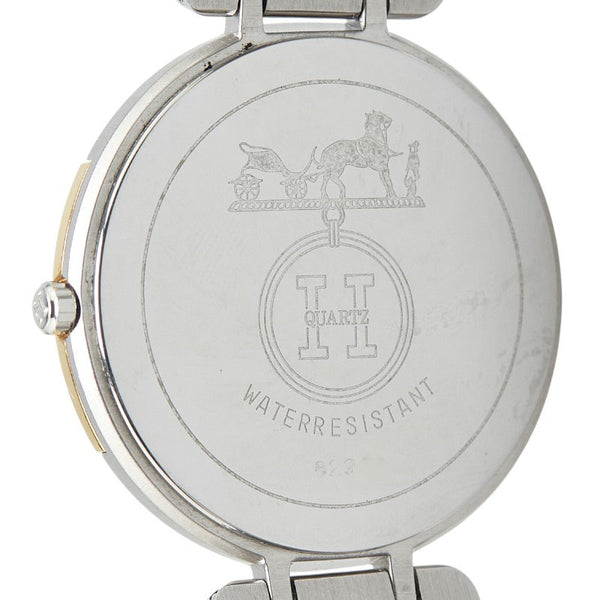 エルメス ウィンザー 腕時計 クオーツ ベージュ文字盤 ステンレススチール メッキ レディース HERMES 【中古】