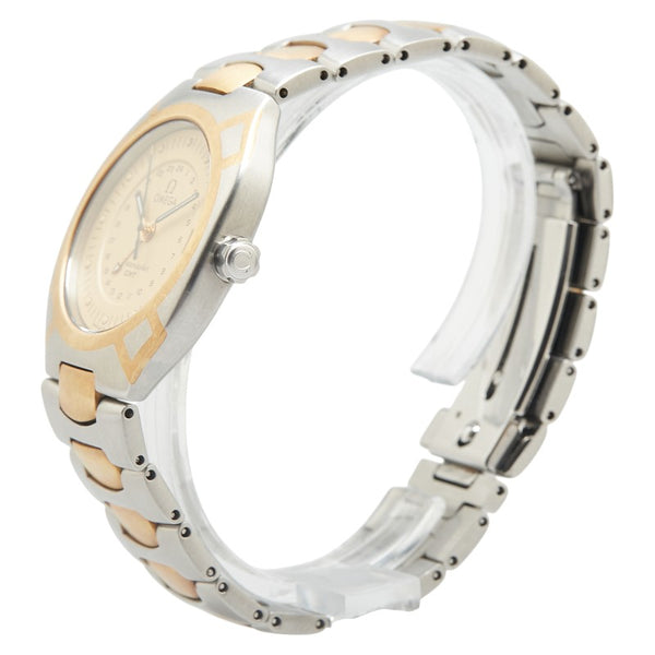 オメガ シーマスター ポラリス GMT 腕時計 クオーツ ゴールド文字盤 ステンレススチール イエローゴールド レディース OMEGA 【中古】