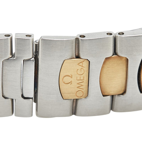 オメガ シーマスター ポラリス GMT 腕時計 クオーツ ゴールド文字盤 ステンレススチール イエローゴールド レディース OMEGA 【中古】