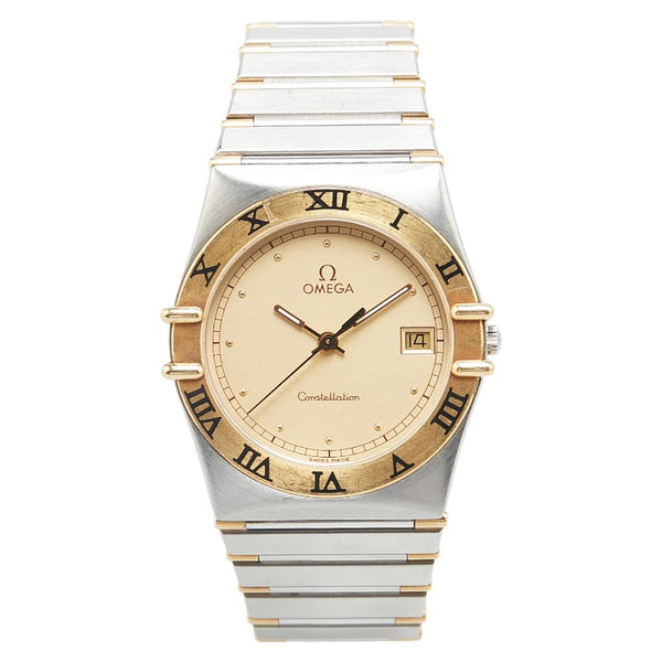 オメガ コンステレーション 腕時計 クオーツ ゴールド文字盤 ステンレススチール イエローゴールド メンズ OMEGA 【中古】