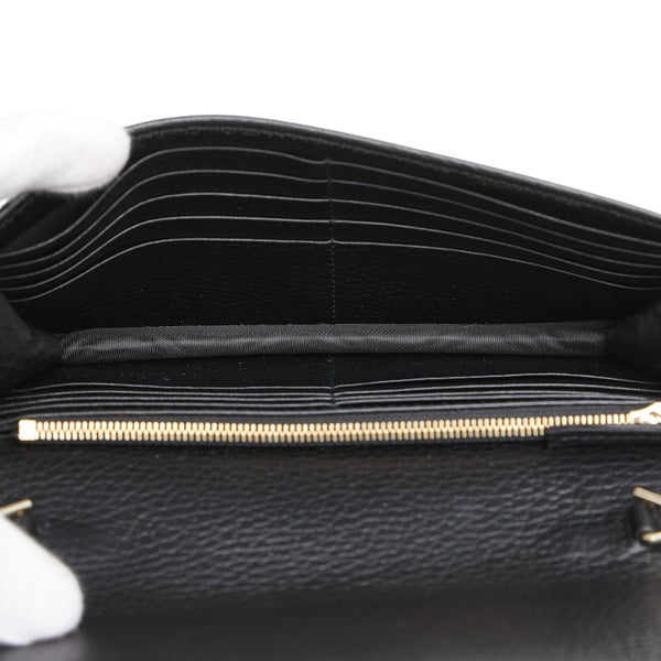 グッチ インターロッキングG チェーンウォレット ショルダーバッグ 510314 ブラック ゴールド レザー レディース GUCCI 【中古】