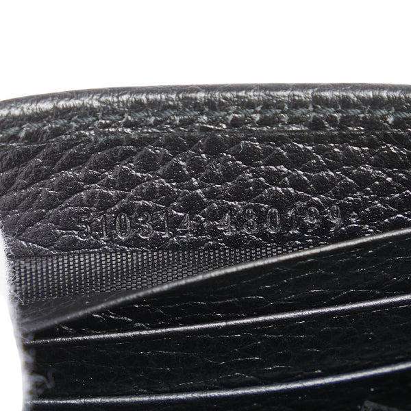 グッチ インターロッキングG チェーンウォレット ショルダーバッグ 510314 ブラック ゴールド レザー レディース GUCCI 【中古】