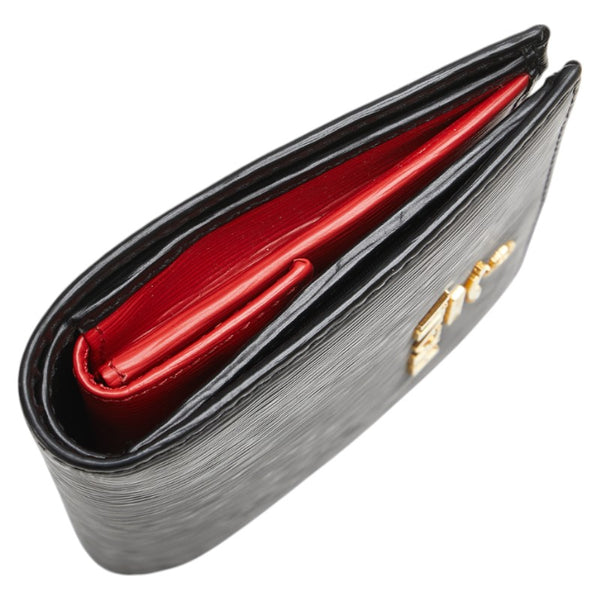 プラダ ヴィッテロムーブ 二つ折り財布 1MV204 ブラック レザー レディース PRADA 【中古】