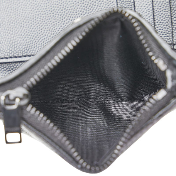 サンローラン YSLロゴ Vステッチ 二つ折り財布 ブラック レザー レディース SAINT LAURENT 【中古】