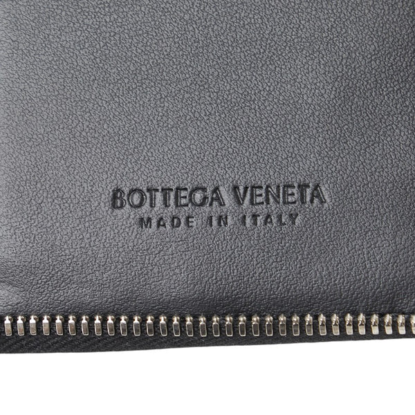 ボッテガヴェネタ マキシイントレチャート 二つ折り財布 ブラック レザー レディース BOTTEGAVENETA 【中古】