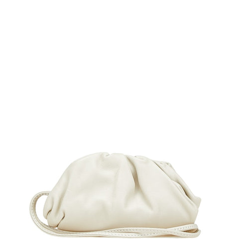 ボッテガヴェネタ ミニ ザ ポーチ ショルダーバッグ アイボリー レザー レディース BOTTEGAVENETA 【中古】