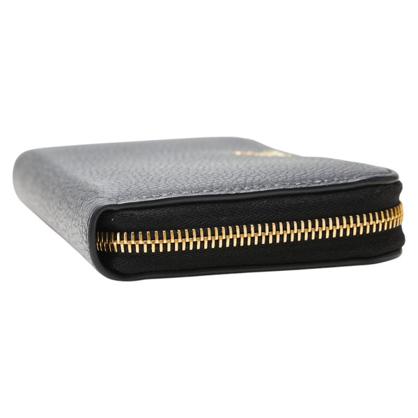 プラダ ラウンドファスナー 長財布 ネイビー レザー レディース PRADA 【中古】