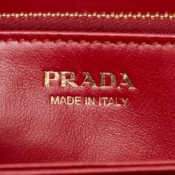 プラダ ラウンドファスナー 長財布 ネイビー レザー レディース PRADA 【中古】