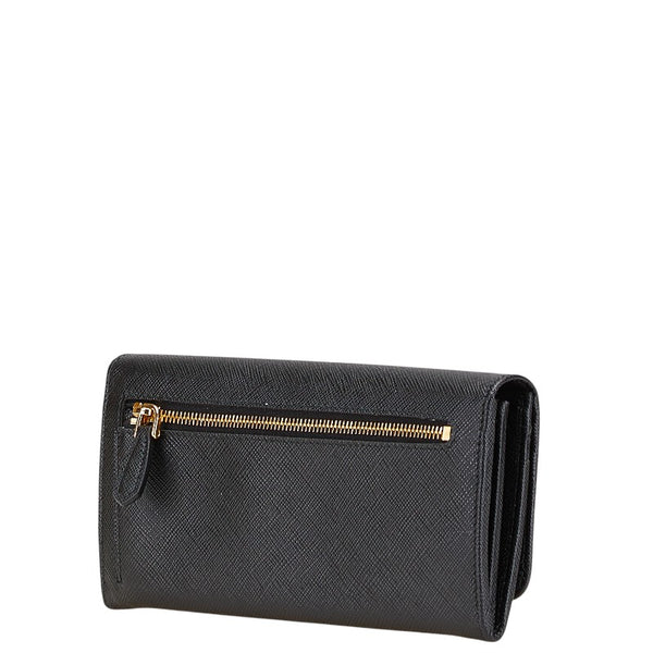 プラダ 長財布 ブラック サフィアーノレザー レディース PRADA 【中古】
