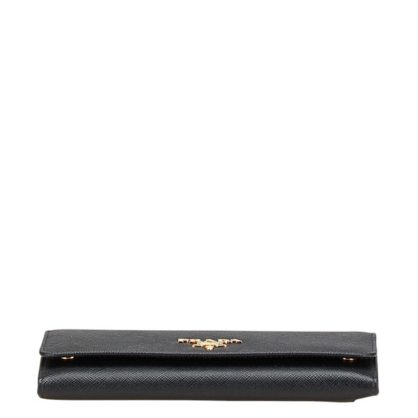 プラダ 長財布 ブラック サフィアーノレザー レディース PRADA 【中古】