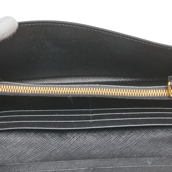 プラダ 長財布 ブラック サフィアーノレザー レディース PRADA 【中古】