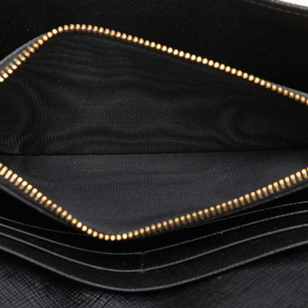 プラダ 長財布 ブラック サフィアーノレザー レディース PRADA 【中古】