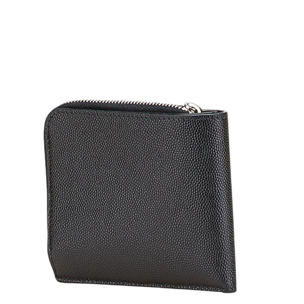 サンローラン イーストウエスト 二つ折り財布 コンパクトウォレット 556268 ブラック レザー メンズ SAINT LAURENT 【中古】