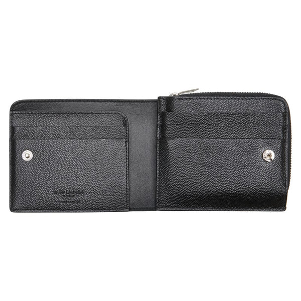 サンローラン イーストウエスト 二つ折り財布 コンパクトウォレット 556268 ブラック レザー メンズ SAINT LAURENT 【中古】