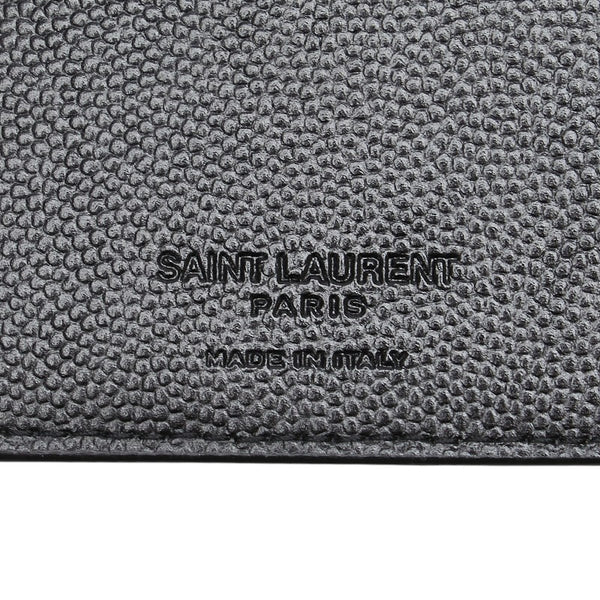 サンローラン イーストウエスト 二つ折り財布 コンパクトウォレット 556268 ブラック レザー メンズ SAINT LAURENT 【中古】