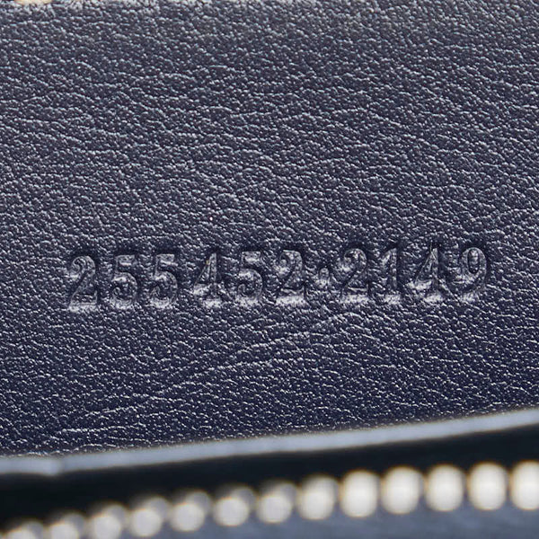 グッチ GGスプリーム コインケース パスケース 255452 ベージュ ネイビー PVC レザー レディース GUCCI 【中古】